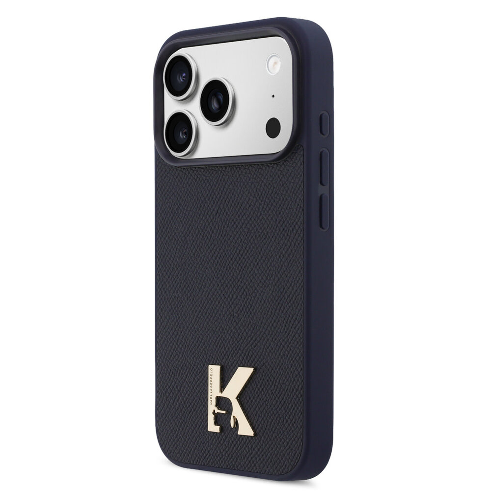 Karl Lagerfeld Karl Lagerfeld 17 Pro Back cover case - MagSafe - Saffiano Leather - Metal K & Karl Logo - Navy