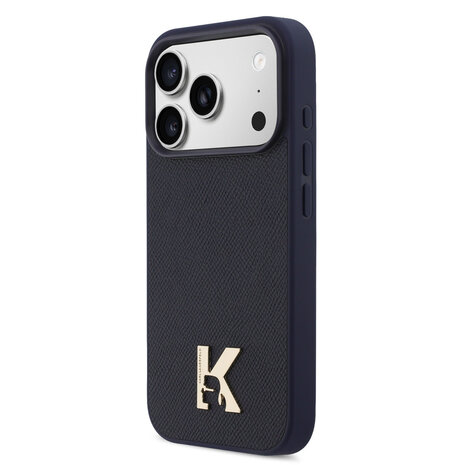 Karl Lagerfeld Karl Lagerfeld 17 Pro Back-Cover hul - MagSafe - Saffiano Leather - Metal K & Karl Logo - Navy Karl Lagerfeld Karl Lagerfeld 17 Pro Back-Cover hul - MagSafe - Saffiano Leather - Metal K & Karl Logo - Navy