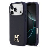 Karl Lagerfeld Karl Lagerfeld 17 Pro Max Back-Cover hul - MagSafe - Saffiano Leather - Metal K & Karl Logo - Navy