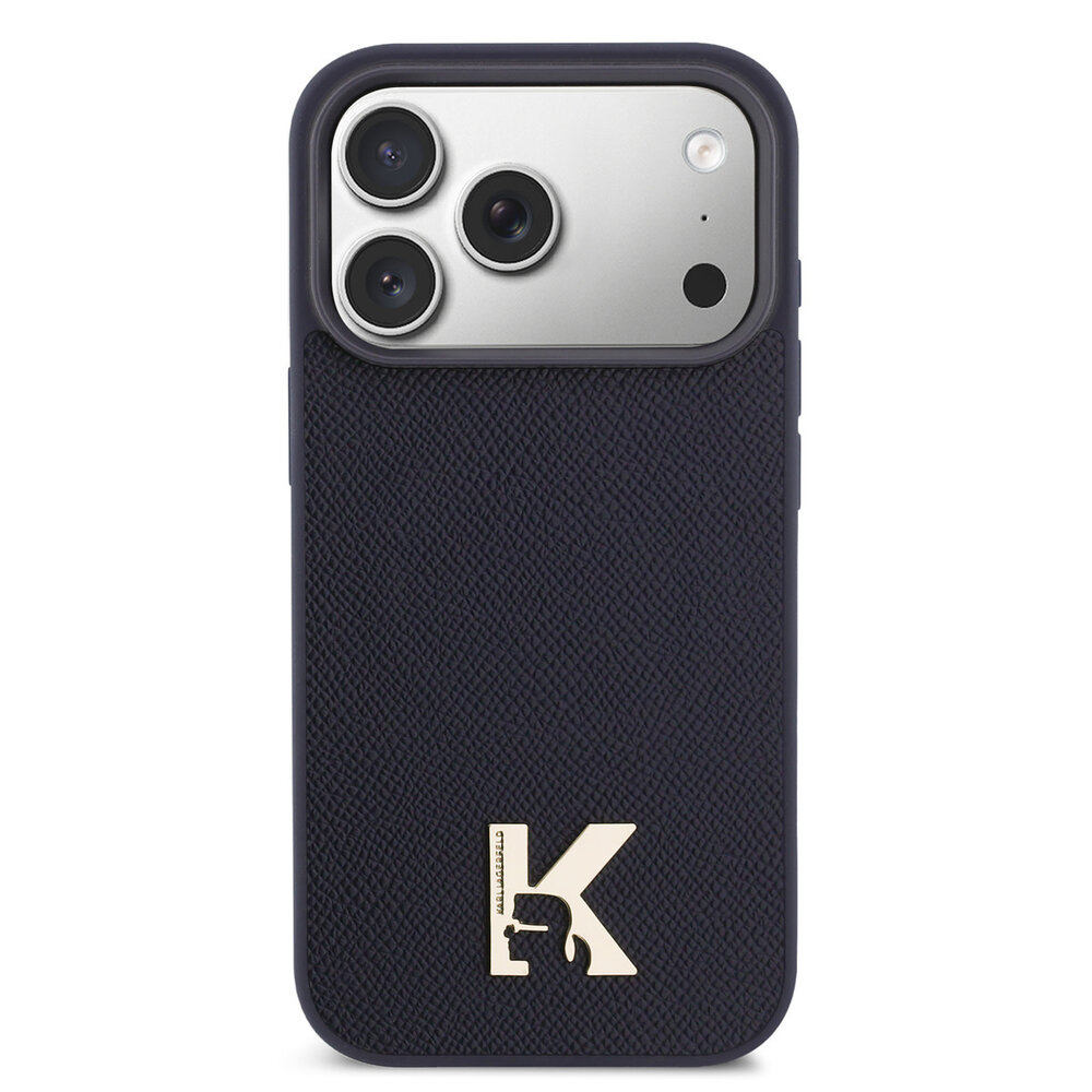 Karl Lagerfeld Karl Lagerfeld 17 Pro Max Back cover coque - MagSafe - Saffiano Leather - Metal K & Karl Logo - Navy Karl Lagerfeld Karl Lagerfeld 17 Pro Max Back cover coque - MagSafe - Saffiano Leather - Metal K & Karl Logo - Navy