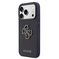 Guess Guess iPhone 17 Pro/iPhone 18 Pro Handyhülle MagSafe Saffiano-Leder 4G-Logo aus Kunstharz - Marineblau