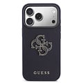 Guess Guess iPhone 17 Pro/iPhone 18 Pro Coque arrière MagSafe Cuir Saffiano Logo 4G en résine - Bleu marine