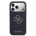Guess Guess iPhone 17 Pro/iPhone 18 Pro Handyhülle MagSafe Saffiano-Leder 4G-Logo aus Kunstharz - Marineblau