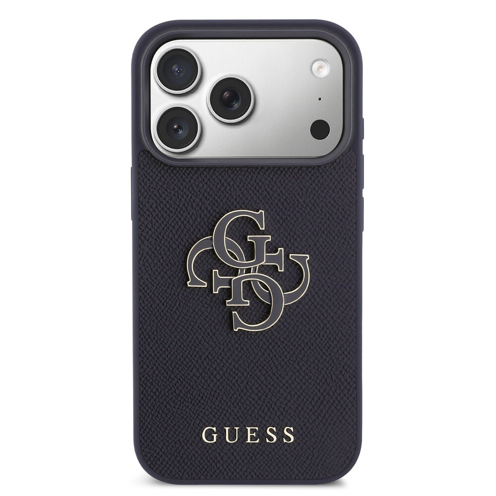 Guess Guess 17 Pro Max Back cover case - MagSafe - Saffiano Leather - 4G Resin Logo - Navy Guess Guess 17 Pro Max Back cover case - MagSafe - Saffiano Leather - 4G Resin Logo - Navy
