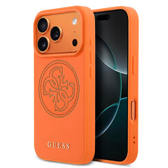 Guess 17 Pro Backcover hoesje - MagSafe - 4G Perforated Logo - Oranje