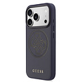 Guess Guess iPhone 17 Pro/iPhone 18 Pro Coque arrière MagSafe Logo 4G perforé - Bleu marine