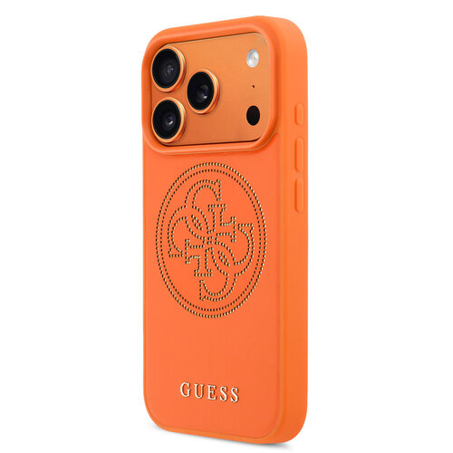 Guess Guess iPhone 17 Pro Max/iPhone 18 Pro Max Coque arrière MagSafe Logo 4G perforé - Orange