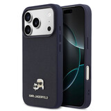 Karl Lagerfeld Karl Lagerfeld 17 Pro Max Back-Cover hul - MagSafe - Saffiano Leather - K&C Head Logo - Navy