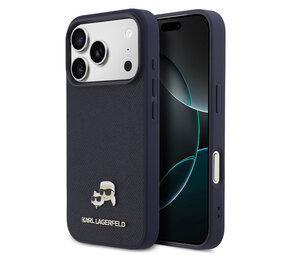 Karl Lagerfeld Karl Lagerfeld 17 Pro Max Back cover case - MagSafe - Saffiano Leather - K&C Head Logo - Navy