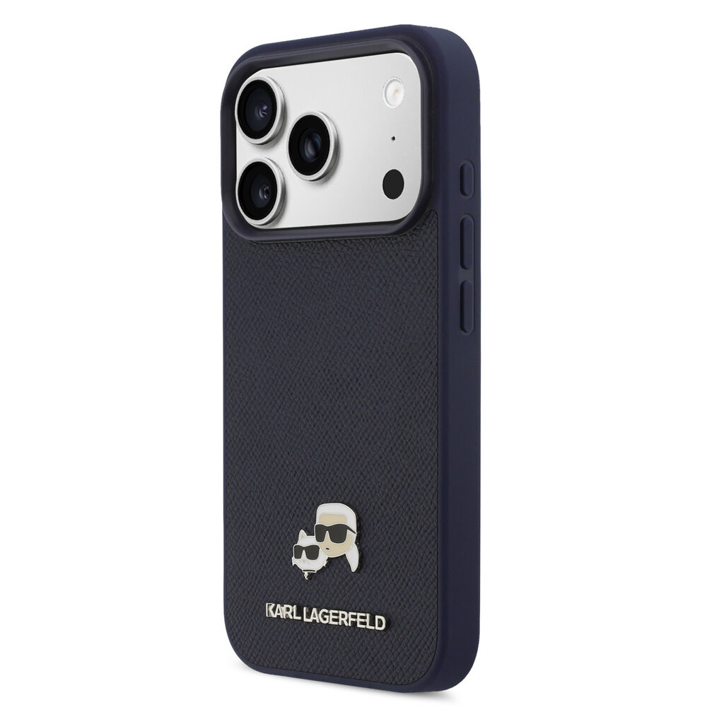 Karl Lagerfeld Karl Lagerfeld 17 Pro Back-Cover hul - MagSafe - Saffiano Leather - K&C Head Logo - Navy Karl Lagerfeld Karl Lagerfeld 17 Pro Back-Cover hul - MagSafe - Saffiano Leather - K&C Head Logo - Navy