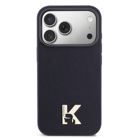 Karl Lagerfeld Karl Lagerfeld 17 Pro Back cover coque - MagSafe - Saffiano Leather - Metal K & Karl Logo - Navy