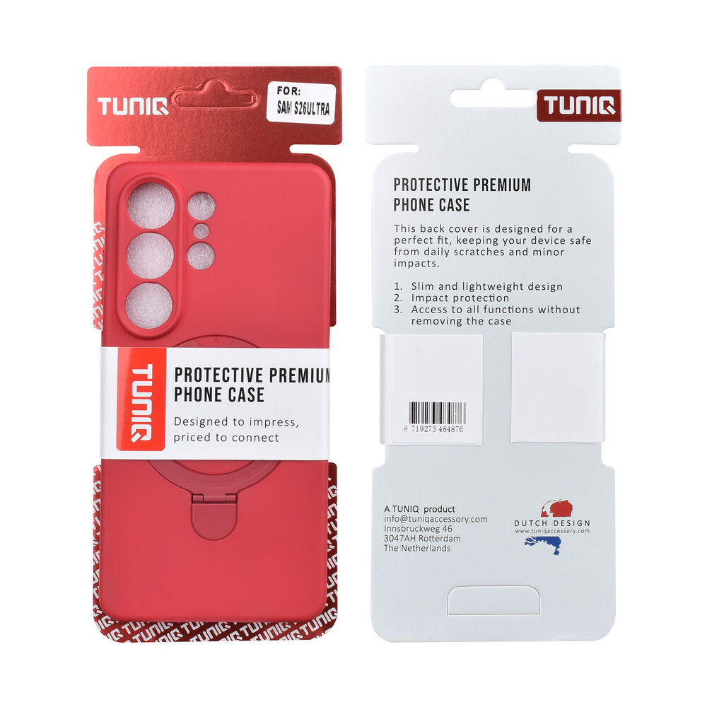 TUNIQ TUNIQ Galaxy S26 Ultra Back-Cover hul - Magsafe With Ring Stand - Hanger - Cherry Red