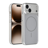 AG Matte Glass AG Matte Glass iPhone 15 Backcover hoesje - Magsafe full protection cover - Zilver