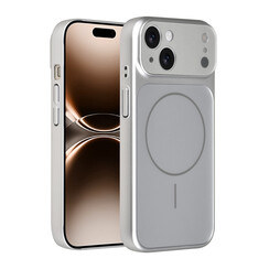 AG Matte Glass iPhone 15 Back cover coque - Magsafe full protection cover - Argent