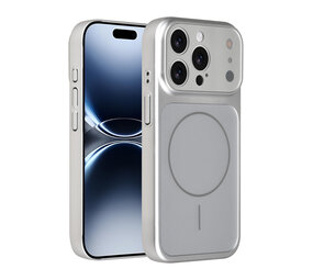 AG Matte Glass AG Matte Glass iPhone 15 Pro Backcover hoesje - Magsafe full protection cover - Zilver