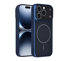 AG Matte Glass AG Matte Glass iPhone 15 Pro Backcover hoesje - Magsafe full protection cover - Blauw