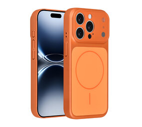 AG Matte Glass AG Matte Glass iPhone 15 Pro Back cover case - Magsafe full protection cover - Orange