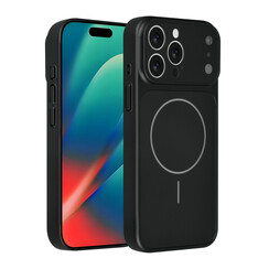 AG Matte Glass iPhone 15 Pro Max Back cover coque - Magsafe full protection cover - Noir