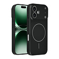 AG Matte Glass iPhone 16 Back-Cover hul - Magsafe full protection cover - Schwarz