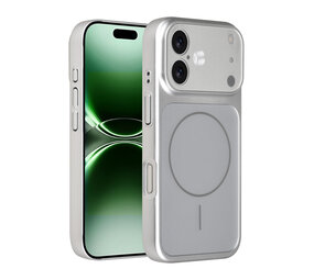 AG Matte Glass AG Matte Glass iPhone 16 Backcover hoesje - Magsafe full protection cover - Zilver