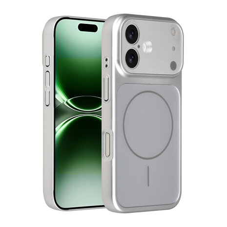 AG Matte Glass AG Matte Glass iPhone 16 Backcover hoesje - Magsafe full protection cover - Zilver AG Matte Glass AG Matte Glass iPhone 16 Backcover hoesje - Magsafe full protection cover - Zilver