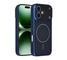 AG Matte Glass AG Matte Glass iPhone 16 Back cover case - Magsafe full protection cover - Blue