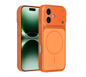 AG Matte Glass AG Matte Glass iPhone 16 Back cover case - Magsafe full protection cover - Orange