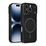 AG Matte Glass AG Matte Glass iPhone 16 Pro Back cover case - Magsafe full protection cover - Black