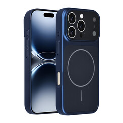 AG Matte Glass iPhone 16 Pro Backcover hoesje - Magsafe full protection cover - Blauw