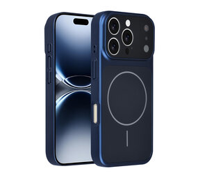 AG Matte Glass AG Matte Glass iPhone 16 Pro Back cover case - Magsafe full protection cover - Blue