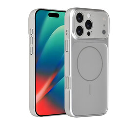 AG Matte Glass AG Matte Glass iPhone 16 Pro Max Back cover case - Magsafe full protection cover - Silver