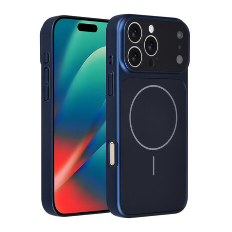 AG Matte Glass AG Matte Glass iPhone 16 Pro Max Back cover coque - Magsafe full protection cover - Bleu AG Matte Glass AG Matte Glass iPhone 16 Pro Max Back cover coque - Magsafe full protection cover - Bleu