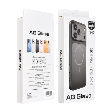 AG Matte Glass AG Matte Glass iPhone 17 Backcover hoesje - Magsafe full protection cover - Zwart