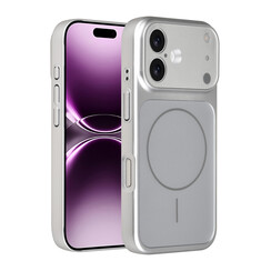 AG Matte Glass iPhone 17 Backcover hoesje - Magsafe full protection cover - Zilver
