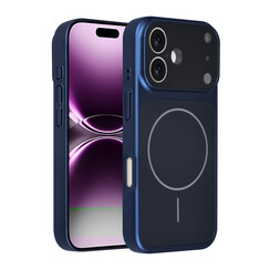 AG Matte Glass iPhone 17 Backcover hoesje - Magsafe full protection cover - Blauw