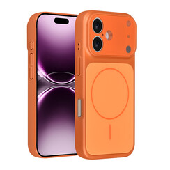 AG Matte Glass iPhone 17 Back-Cover hul - Magsafe full protection cover - Orange
