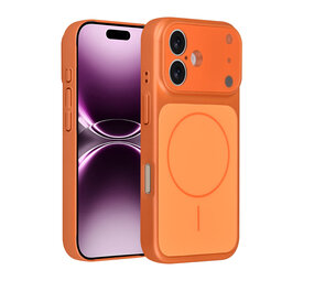 AG Matte Glass AG Matte Glass iPhone 17 Backcover hoesje - Magsafe full protection cover - Oranje