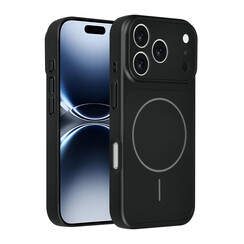 AG Matte Glass iPhone 17 Pro Backcover hoesje - Magsafe full protection cover - Zwart