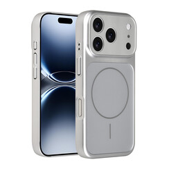 AG Matte Glass iPhone 17 Pro/iPhone 18 Pro Coque arrière MagSafe protection enveloppante - Argenté