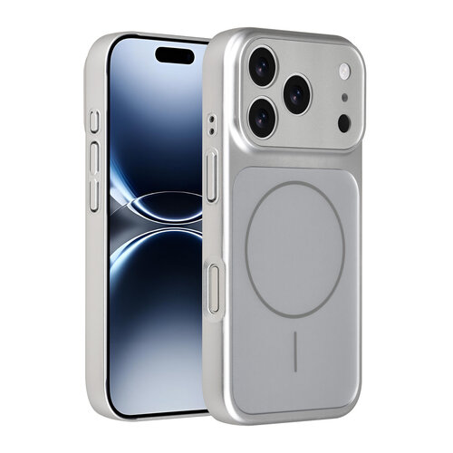 AG Matte Glass iPhone 17 Pro/iPhone 18 Pro Back Cover MagSafe Wraparound Protection - Silver