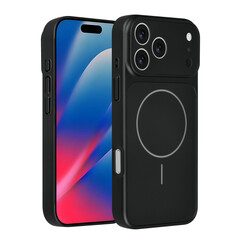 AG Matte Glass iPhone 17 Pro Max Backcover hoesje - Magsafe full protection cover - Zwart