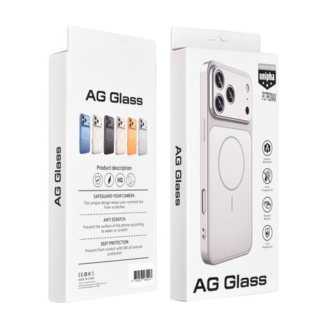 AG Matte Glass AG Matte Glass iPhone 17 Pro Max Back cover coque - Magsafe full protection cover - Argent AG Matte Glass AG Matte Glass iPhone 17 Pro Max Back cover coque - Magsafe full protection cover - Argent