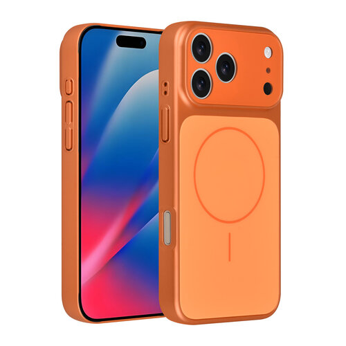 AG Matte Glass iPhone 17 Pro Max/iPhone 18 Pro Max Coque arrière MagSafe protection enveloppante - Orange