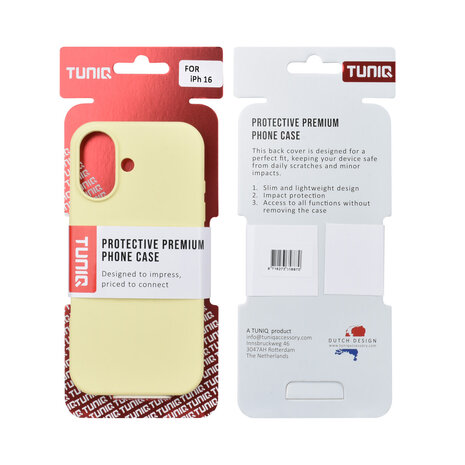 TUNIQ TUNIQ iPhone 16 Back cover case - Full Silicone - Yellow