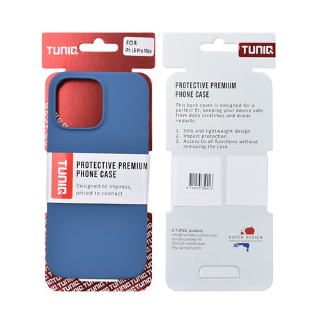 TUNIQ TUNIQ iPhone 16 Pro Max Backcover hoesje - Full Silicone - Blauw