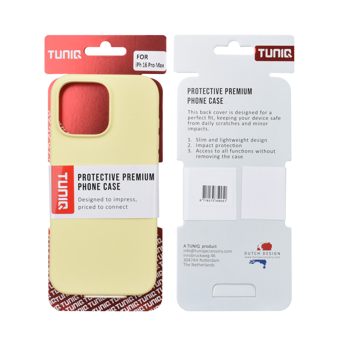TUNIQ TUNIQ iPhone 16 Pro Max Backcover hoesje - Full Silicone - Geel, foto 3 van 3