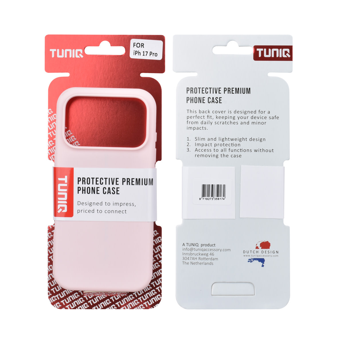 TUNIQ TUNIQ iPhone 17 Pro Backcover hoesje - Full Silicone - Roze, foto 3 van 6