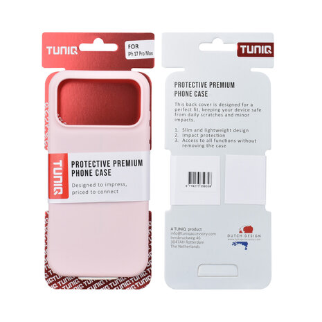 TUNIQ TUNIQ iPhone 17 Pro Max Backcover hoesje - Full Silicone - Roze
