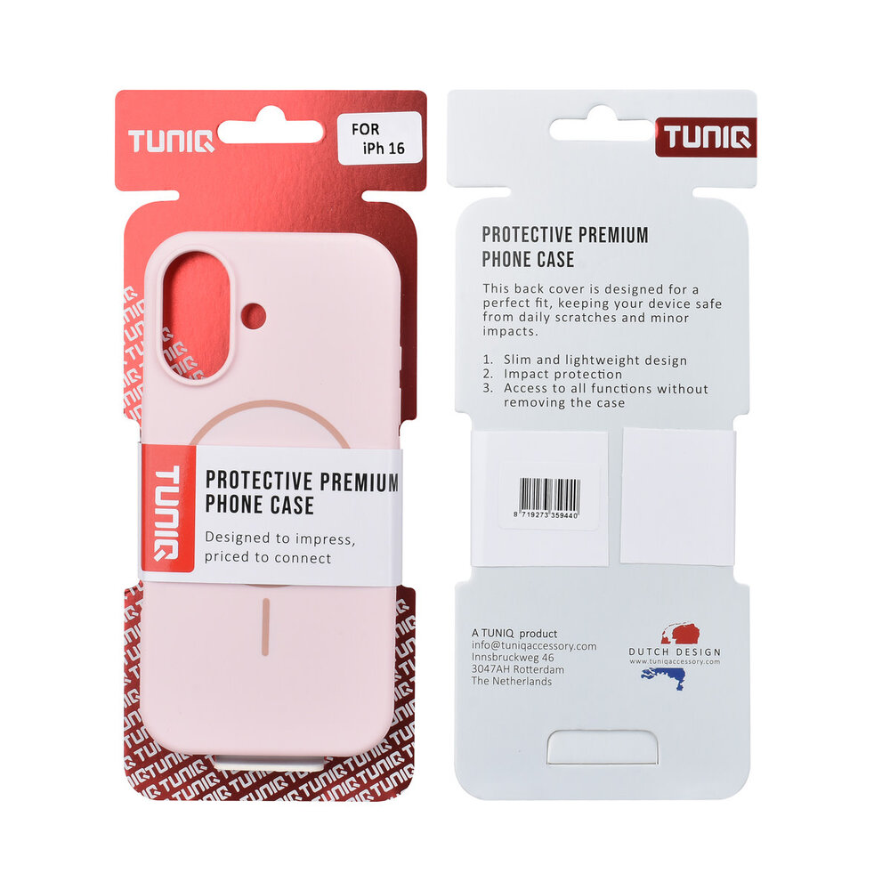 TUNIQ TUNIQ iPhone 16 Back-Cover hul - Magsafe - Full Silicone - Rosa TUNIQ TUNIQ iPhone 16 Back-Cover hul - Magsafe - Full Silicone - Rosa