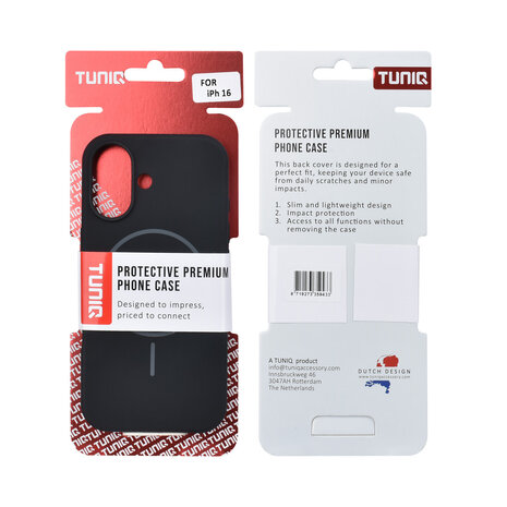 TUNIQ TUNIQ iPhone 16 Backcover hoesje - Magsafe - Full Silicone - Zwart TUNIQ TUNIQ iPhone 16 Backcover hoesje - Magsafe - Full Silicone - Zwart
